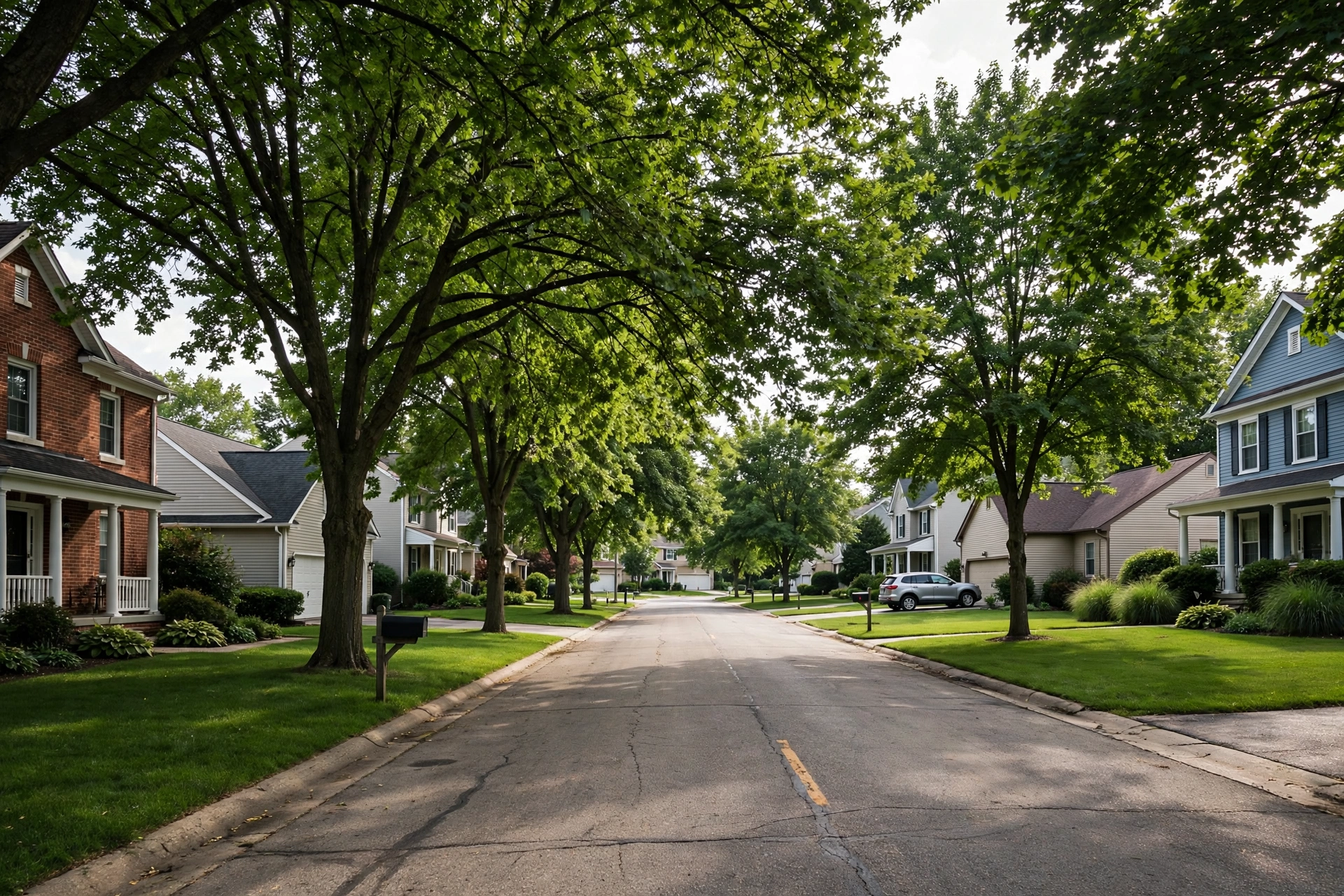 Tree removal Washington IL 61571 — suburban neighborhood with shade trees
