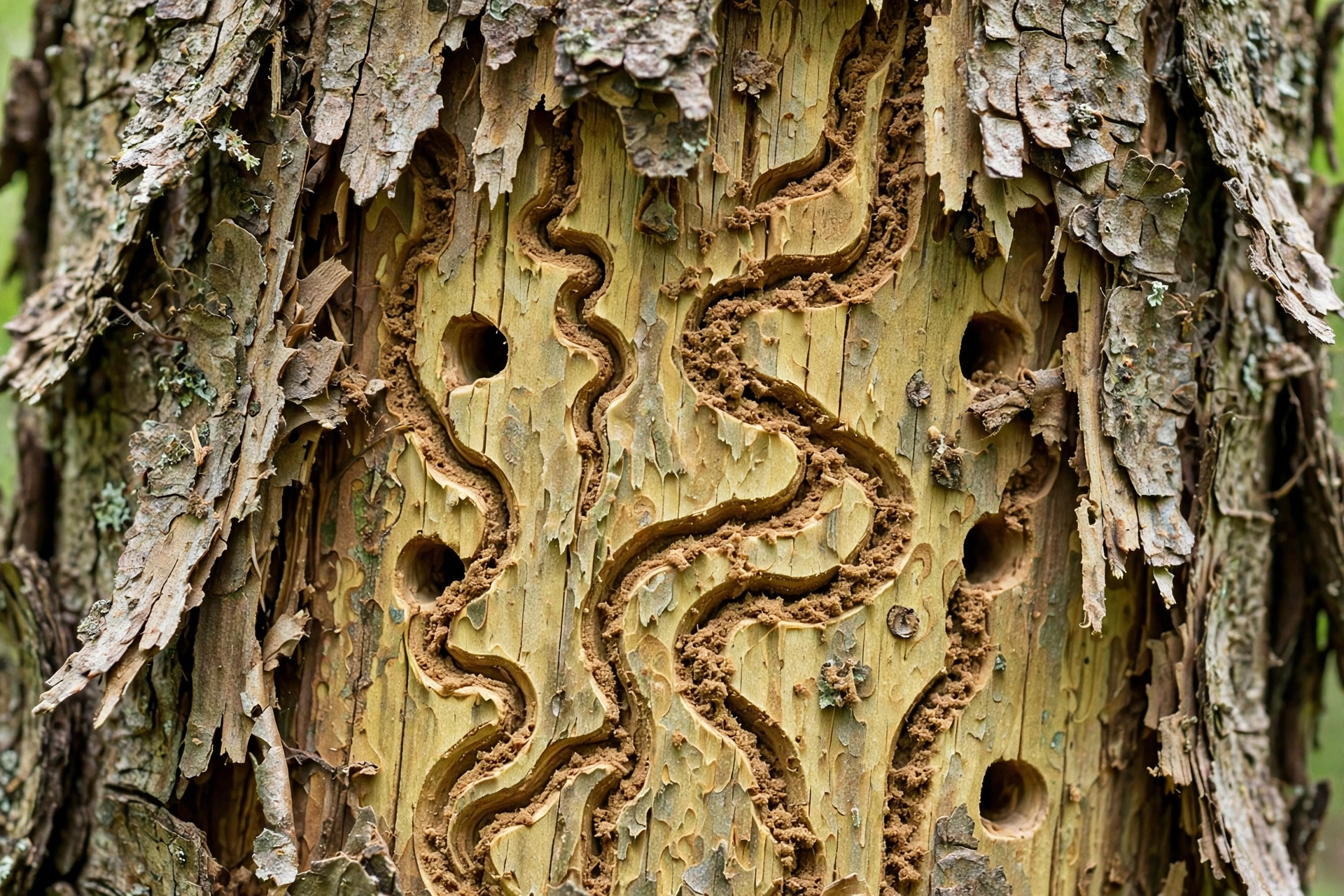 Tree disease warning signs Central Illinois — dead branches, fungi, and peeling bark