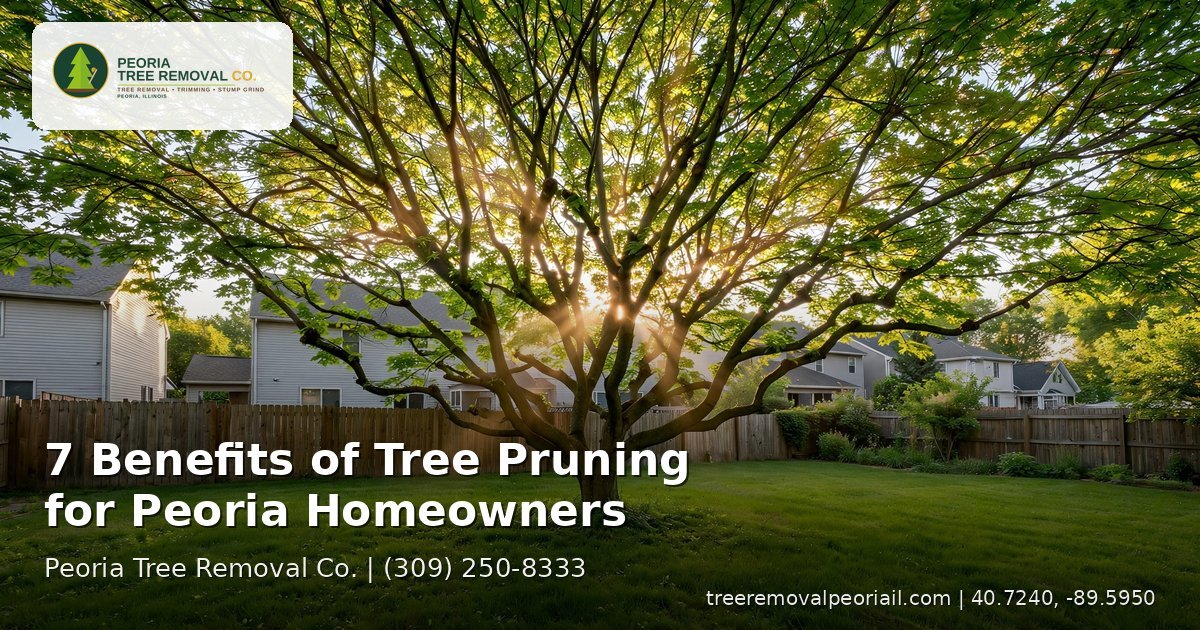 Benefits of tree pruning for Peoria homeowners — beautifully pruned healthy shade tree with sunlight streaming through an open canopy