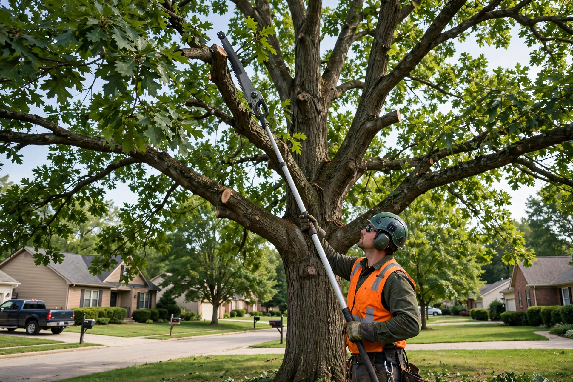 Tree trimming and pruning Chillicothe IL — arborist pruning high branches